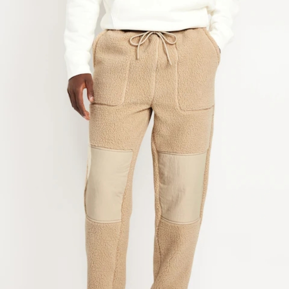 Old Navy Men's Size Small Cream Colour Sherpa Jogger Pants